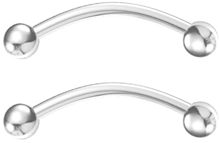 Body CAC 14G/16G/18G Titan Gebogen Barbell Bananen-Barbell,Rook Bridge Helix Augenbrauenringe Piercing Schmuck 6mm/8mm/10mm/12mm