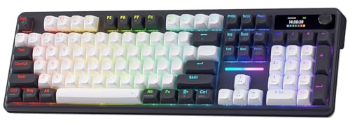 Redragon K762 Gasket RGB Gaming Tastatur 104 Tasten 1,14 Zoll TFT Display | Mechanisch Drehknopf 5-lagige Geräuschdämpfung runde PBT Tastenkappen Mint Mambo Schalter