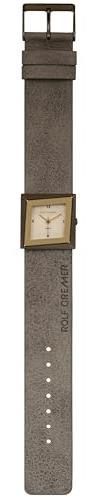 Rolf Cremer Eleganza Armbanduhr, Edelstahlgehäuse, Lederarmband 22mm, Quarzwerk, Saphirglas, 24mm x 24mm Quadratisch, Wasserdicht 3 Bar, Model 509105