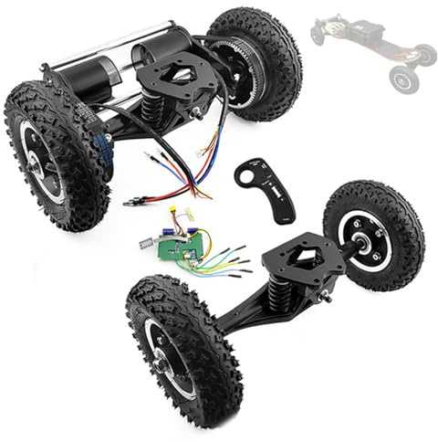HDaspijh Mountain Skateboard Conversion Kit with Stronger Motor Bracket Off Road Board Truck with 190KV N63 Motor, 2/4 Wheels Drive Off-Road Skateboard, 8 Tires & LCD Display Remote 2WD