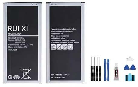 RUI XI Akku kompatibel für Samsung Galaxy J7 (2016 Edition) J710 J710F J7(2016) EB-BJ710CBC EB-BJ710CBE 3300mAh 3,85V Akku