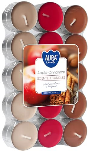 30 bougies chauffe-plat Bougies chauffe-plat Parfum Pomme – Cannelle, Apple – Cinnamon, bispol