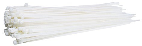 100 Stück Profi Kabelbinder Industriequalität weiß 188 mm x 4,8 mm für Industrie PC Fahrrad Nylon cable ties stark kurz weiss 22,2 kg Zugkraft von Damstone