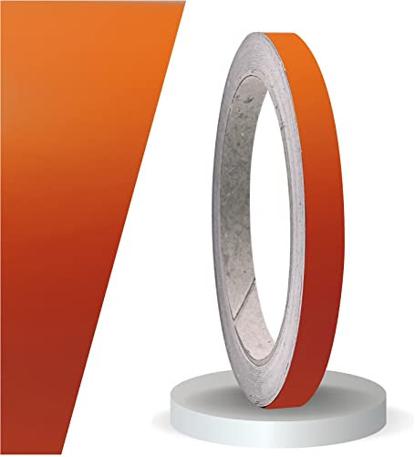 siviwonder Zierstreifen selbstklebend Folie Orange Matt matt 9 mm x 10 m Rolle Dekorband Auto Motorrad Boot Fahrrad Wohnwagen Helm Pinstripe Klebeband für Konturmarkierung Linien Dekoration Zierlinie