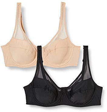 DIM Avec Armatures Generous Classique Maintien Parfait x2 Soutien-Gorge Femme, New Skin/Noir, 100C