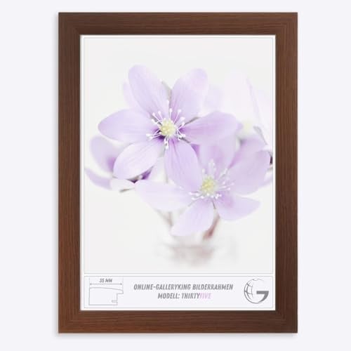 Online-GalleryKing OGK Thirtyfive Bilderrahmen 17x11 cm Wenge mit MDF Holzrahmen vollummantelt, entspiegeltes Anti-Reflex Kunstglas und HDF Rückwand - Fotorahmen für Hoch- und Querformat