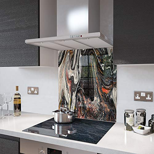Glass Splashbacks Liquid Black Glass - Made by Premier Range in 75cm Wide x 110cm High