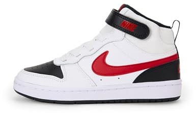 Nike Unisex Kinder Court Borough Mid 2 Sneaker, White University Red Black, 30 EU