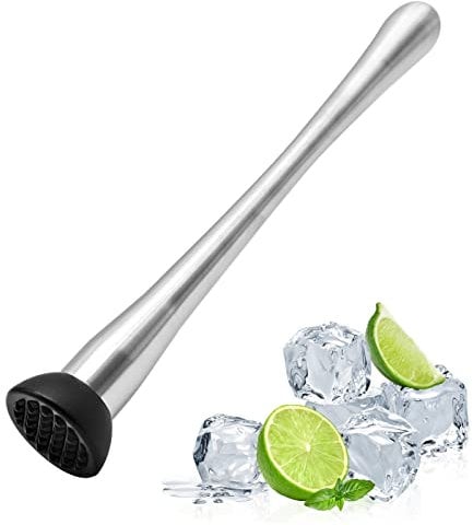 JJQHYC Stößel Edelstahl Cocktail Stößel 30cm Cocktailstößel Mojito Eiszerkleinerer Stampfer für Limettenm, Guacamole