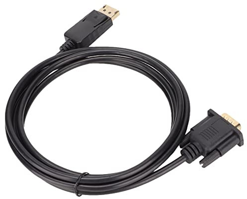 Câble adaptateur DP vers VGA - Câble DisplayPort vers VGA de 5,9 pieds - Double mode stable plaqué or pour moniteur de projecteur