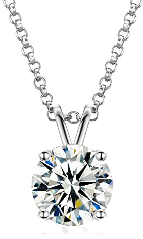 YIMERAIRE Moissanite Necklace 925 Sterling Silver Diamond Necklace for Women 15MM Ladies Solitaire Moissanite Pendant Birthday Mothers Day Gifts for women