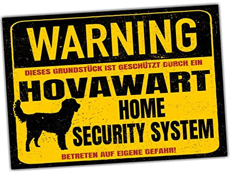 Hovawart Schild Warning Security System Türschild Hundeschild Warnschild Schild Hund Hovi