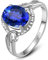 KnSam Sterling S925 Silber Solitär Ring, Bow-Knot Partnerringe mit Simulierte Blau Saphir Ring Gr.56 (17.8)