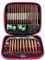 Stricknadeln Set, Rundstricknadel Set Austauschbares,13-Teiliges Karbonisiertes Bambus-Nadel-Set,Knit Pro Stricknadel Set Aluminium Rundstricknadeln Ring Set Knitting Needles Wechselbar