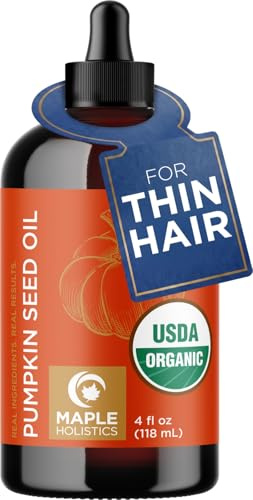 Bio Kürbiskernöl - 100% reines kaltgepresstes Öl für Haarwachstum und Anti-Aging Gesichtspflege - Unraffinierte Haarpflege für trockenes Haar (4oz)