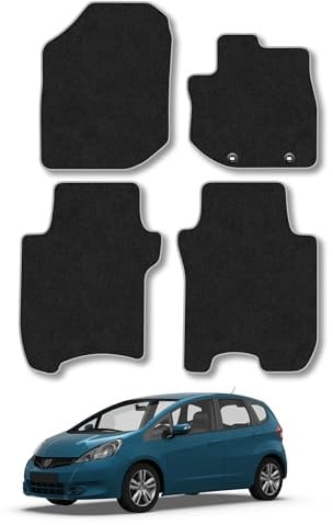 Fits Honda Jazz (2008-2011) Carpet Car Mats | Grey Edge Trim Tailored Fit Floor Mats Full Coverage Protection Accessories Easy Clean Anti Slip Made in the UK