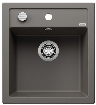 BLANCO DALAGO 45 | Granitspüle aus SILGRANIT vulkangrau | Einbauart: Einbau von Oben | für 45 cm breite Unterschränke | Großes Beckenvolumen für optimale Nutzung | Reinigungsfreundliche Öberfläche