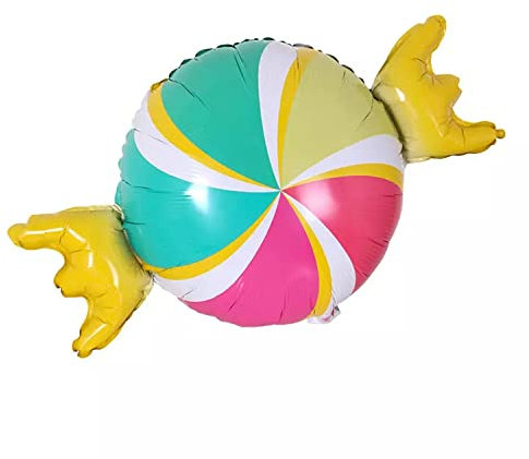 Folienballon Motiv Food, Bonbon bunt, ca. 72 x 49 cm - Party Luftballon Deko Dekoration JGA Helium Heliumballon XXL Ballon Geburtstag Essen Süßigkeit Fast Food Imbiss Hochzeit Eis