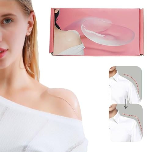 POMAMZ Schulterpolster aus Silikon Selbsthaftend Transparent Push Up Pads Schulter Polsterung Silikon Pad Frau Mann Anzug Blazer Kleidung Blusen