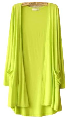 magicnitz Cardigan leggero aperto sul davanti per donna Cardigan estivo morbido a maniche lunghe alla moda (verde lime)
