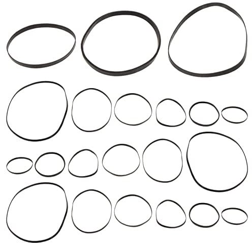 Hemobllo Recorder Rubber Belts - Mix Flat Cassette Belts Cassette Player Drive Belts Cassette Recorder Repair Maintenance Rubber Belts, 2mm Width, 40-135mm Length (50 Pcs)