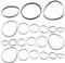Hemobllo Recorder Rubber Belts - Mix Flat Cassette Belts Cassette Player Drive Belts Cassette Recorder Repair Maintenance Rubber Belts, 2mm Width, 40-135mm Length (50 Pcs)