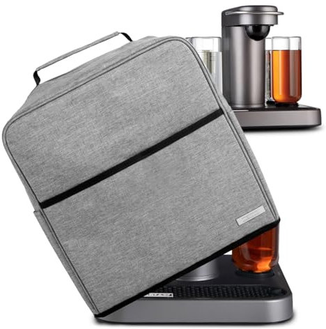 Ksestor Housse anti-poussière pour machine à cocktail Bartesian - Poches pour ranger les accessoires Bartesian - Capsules à cocktail Bartesian - Machine à alcool Barista - Gris