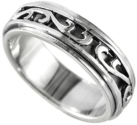 Ringe Männer, S925 Sterling Silber Wedding Ring Drehring Herren Ringe