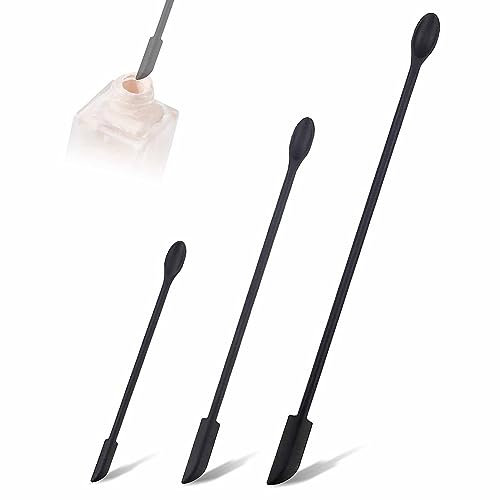 3PCS Mini Silicone Jam Spatula, Small Spoons and Jar Scraper Set for Makeup Narrow Bottle, Long Handle Get Last Drop From Food Bottles