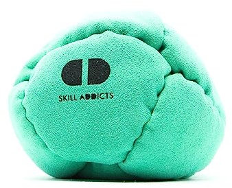 Skill Addicts Footbag - Türkis (Freistil Foot Bag für jedes Fähigkeitsniveau, Enthält einen Satz Hackysack-Aufkleber und eine App zum Erlernen von Tricks)