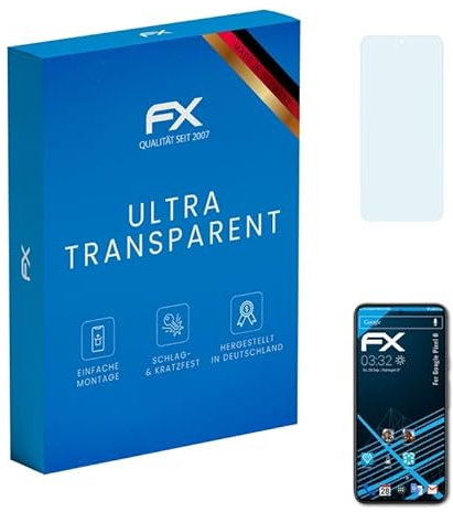 atFoliX Lámina Protectora de Pantalla compatible con Google Pixel 8 Película Protectora, ultra transparente FX Protector Película (3X)