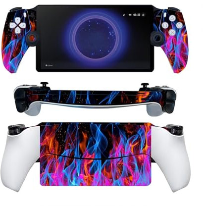 PS5 Skin für Playstation-Portal-Controller, Vinyl-Aufkleber, Playstation 5 Portal-Skins, Schutzzubehör für PS5-Portal (dreifarbige Flamme)