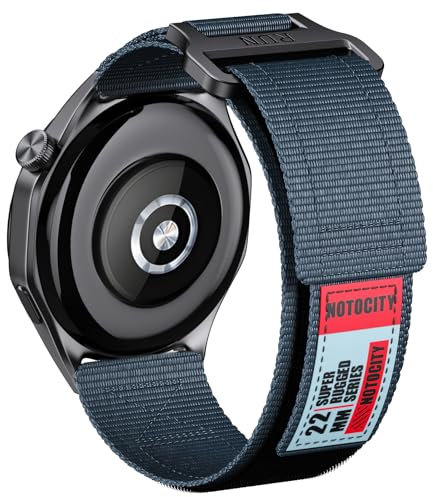 Compatibile con Huawei Watch GT5/4/2/3/5/Pro 46mm/GT Runner Cinturino, 22mm Nylon Cinturino Per Samsung Galaxy Watch 3 45mm/Galaxy Watch 46mm/Gear S3 Classic