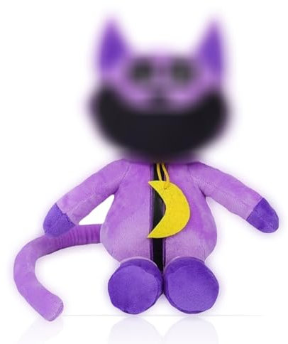 wiztex Smilling Critterr Plüsch für Kinder – 30 cm weich gefülltes Katzenschläfchen-Plüschtier – warmes Kuscheltier Geschenk für alle Fans (Lila)