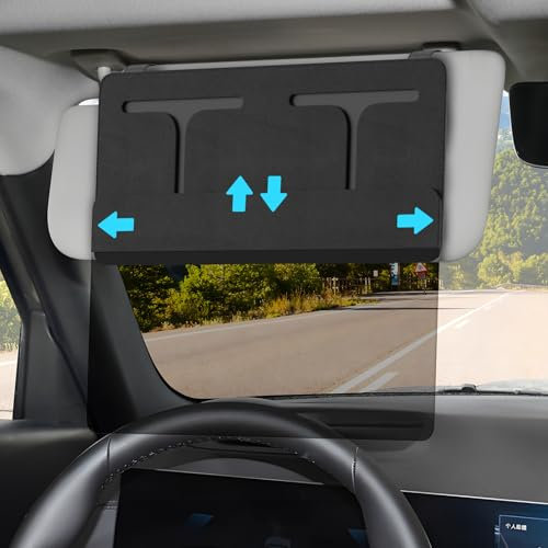 ZDDGNN Auto Sonnenblende Verlängerung,Auto Visier,Frontscheibe-Sonnenschutz,Blend- und UV-Strahlenschutz,Geeignet für Fahrer und Beifahrer (Schwarz)