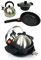 UNPLUG GAS STOVE CAMPING COOKWARE SET - Cast Aluminum Camping Pots and Pans Set Nonstick Triple Marble Coated with Stainless Steel Retro Whistling Camping Kettle. Ideal Family Camping Cooking Set