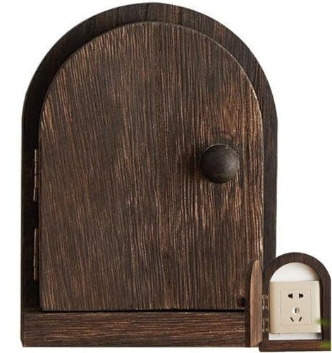 Vobumix Couvercle D'interrupteur De Porte en Bois, Plaque Murale 1 Bouton, Taille Standard, Couvercle D'interrupteur De Lumière Rétro pour Maison, Salle De Bain, Le Salon