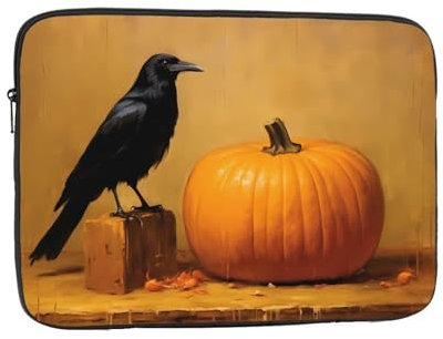 Blackbird Pumpkin Laptop Sleeve 17 Zoll Stoßfest Schutzhülle Notebook Hülle Tablet Aktentasche Tragetasche Schwarz 17 Zoll