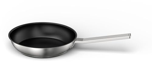 Siemens HZ9CF240, Pfanne, 18 cm Durchmesser, Non-Stick Bratpfanne, Edelstahl, Für Induktion-, Elektro- und Gaskochfelder, Gleichmäßige Wärmeverteilung, Backofen geeignet bis 220 Grad