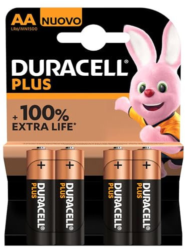 Batterie Stilo AA LR6 - Confezione 4 pz. per Telecomandi, Giocattoli, Dispositivi Elettronici e Accessori a Bassa e Media Potenza