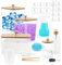 Yabound 6 Pcs Laundry Detergent Storage, Jars for Laundry Room Organization, Washing Powder Storage Container with 16 Labels for Washing Pods, Scent Booster, Dryer Sheet (C)