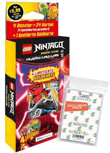 Bundle with Lego Ninjago Series 10 Trading Cards - 1 Blister (Random Selection) + Exclusive Collect-it Cases + 2 Limited Cards Lego Star Wars Series 1