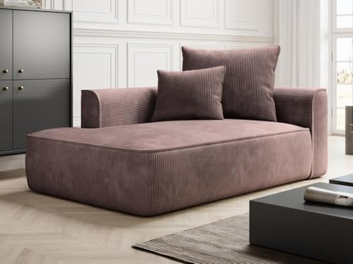 Vente-unique - Recamiere ohne Schlaffunktion 1 Person Pineta - Samt Rosa