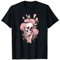 Rose Skull Skeleton Design for Girls and Women in Pink T-Shirt