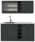 Vicco Singleküche R-Line, Anthrazit Landhaus/Anthrazit, 160 cm, AP Marmor