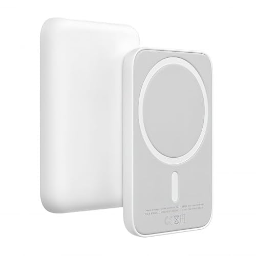 Power Bank for Apple iPhone, Magnetic Battery Pack for MagSafe, Compact 5000mAh Magnetic Wireless Portable Charger, Compatible with iPhone 16/15/14/13/12 Series