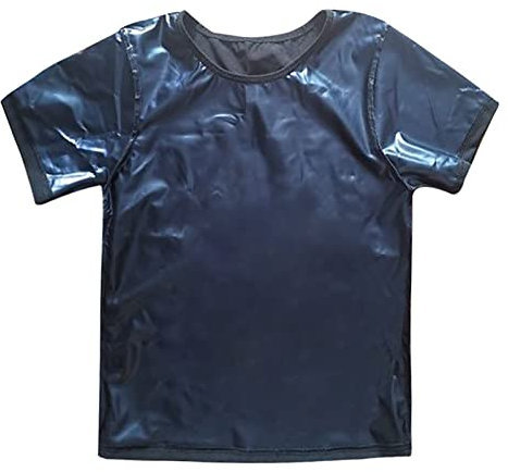 2025 - T-shirt de sauna pour homme, combinaison de sauna à manches courtes pour homme, gilet de sauna pour homme, gym, exercice, haut de sauna imprimé, bleu, XXL