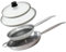 Elo 9350450 Poêles Acier Inoxydable 18-10 24 et 32 cm avec Couvercles, sans PFAS, Antiadhésive, Induction, Revêtement Antiadhésif sans PFAS, Inox 18-10, Acier Inox, Aluminium, Gris, 24 et 32 cm
