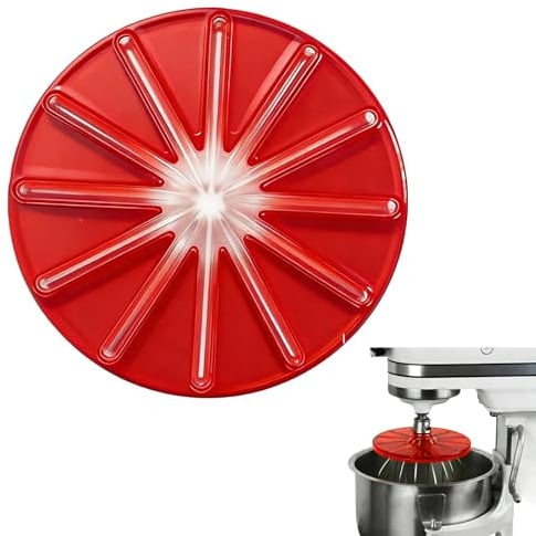 Round Stand Mixer Wiper, Blender Cream Scraper Accessory for 4.5qt 5qt Tilt Head Mixers Stand Mixer Whisk Scraper for 6 Wire Whisk Multi Purpose Kitchen Tool (Red)