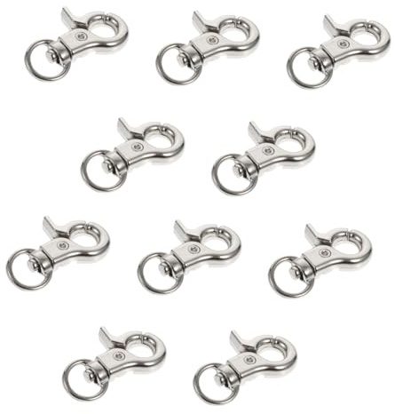 UTHCLO Ganci per Gabbia Uccelli in Acciaio Inossidabile 10 Pezzi, Clip di Sicurezza per Porta Gabbia, Compatti e Facili da Trasportare, Adatti per Diverse Gabbie
